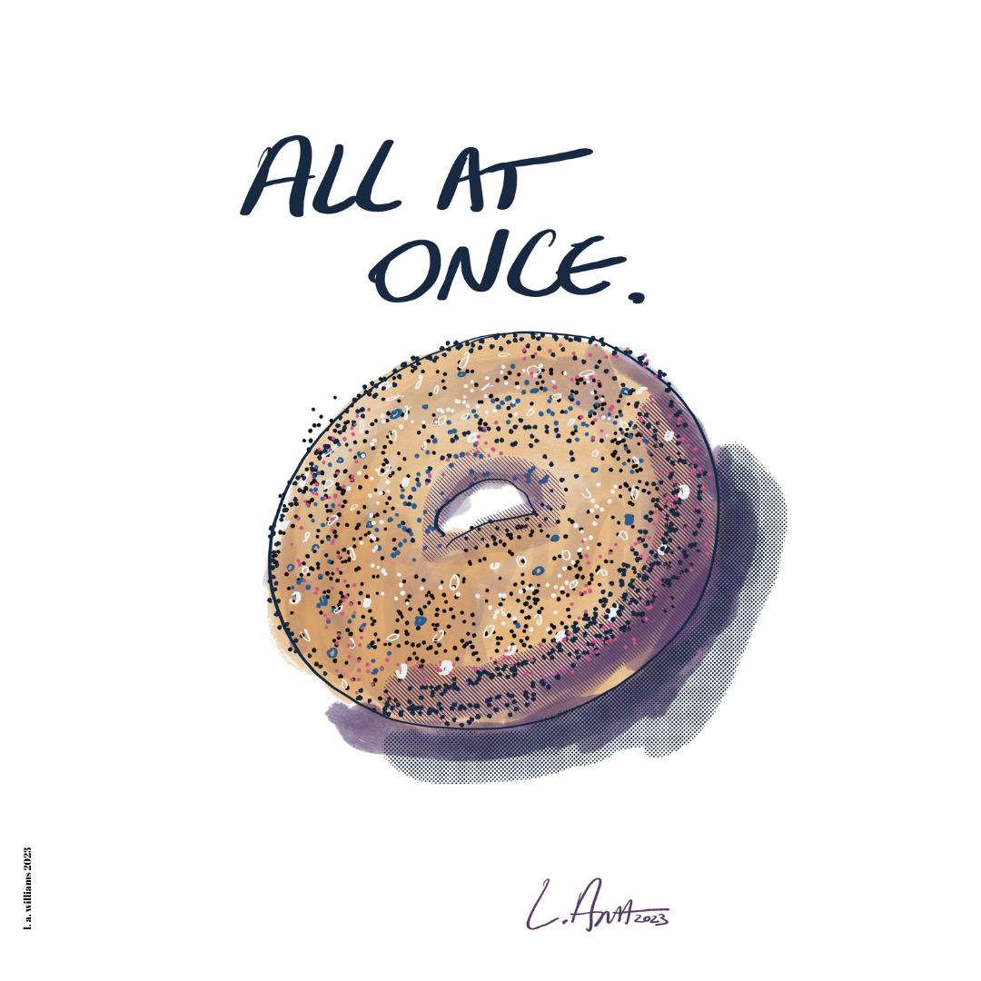 AllAtOnce comic by Williams illustration of a bagel