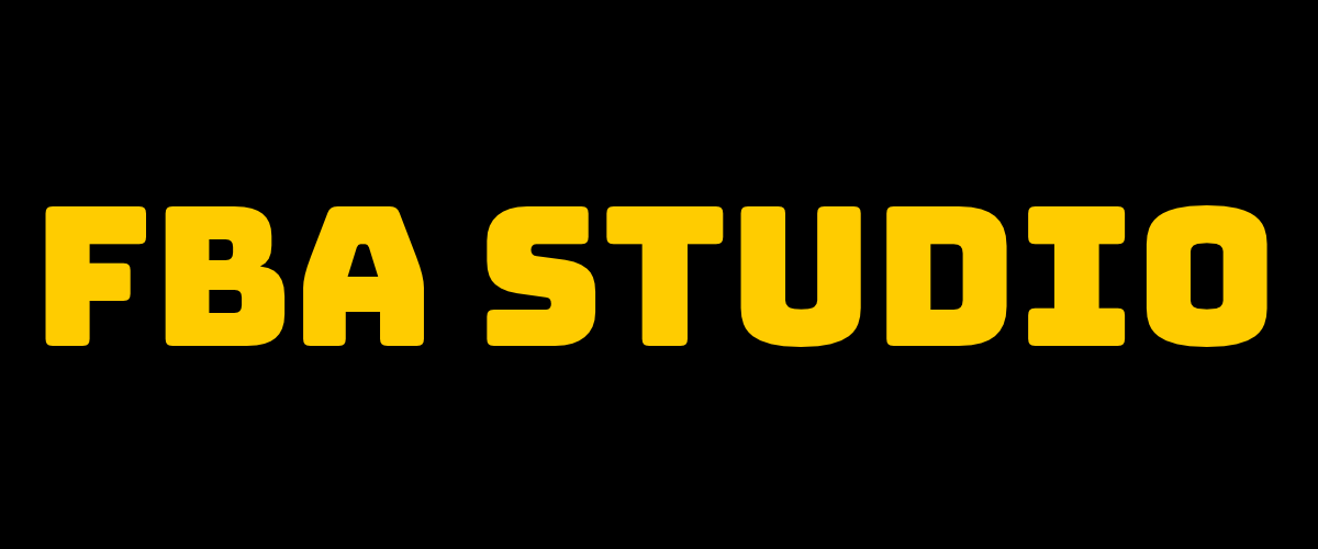 Black background with FBA Studio in yellow