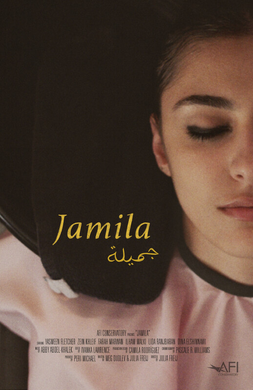 Close up of actress portraying Jamila