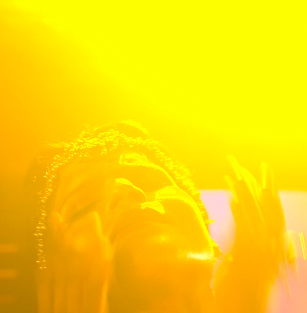 Film's subject bathed in yellow light